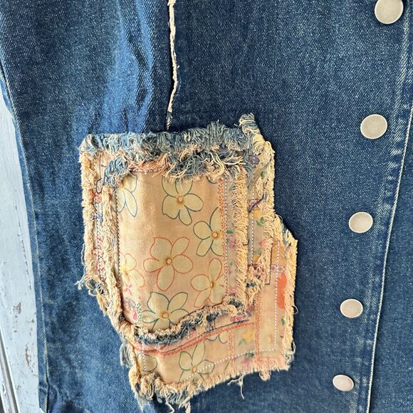 New Boutique Brand Denim Vest with Peace Patch (similar to POL, Easel) - Picture 10 of 12